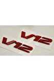 V12 Çamurluk Yanı Kırmızı Abs 3m Yazı Logo Orjinal Ürün