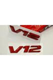 V12 Çamurluk Yanı Kırmızı Abs 3m Yazı Logo Orjinal Ürün