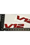 V12 Çamurluk Yanı Kırmızı Abs 3m Yazı Logo Orjinal Ürün