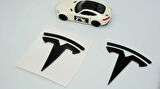 DK Tuning Tesla Logo Model 3 X Y 3M Parlak Siyah Rozet Amblem Seti