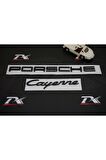 Porsche Cayenne Bagaj 3M 3D ABS Yazı Logo Siyah Amblem Seti
