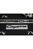Porsche Cayenne Bagaj 3M 3D ABS Yazı Logo Siyah Amblem Seti