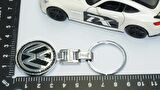 DK Tuning Volkswagen Logo Gümüş Siyah Metal Çift Yön Anahtarlık