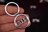 Audi Halka Logo Krom Metal Çift Yön Anahtarlık