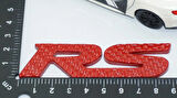 DK Tuning RS Karbon Desen Bagaj 3M 3D Kırmızı Metal Logo Amblem