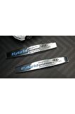 Hyundai Hybrid Logo Yan Çamurluk 3m 3d Krom Metal Logo Amblem