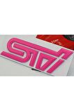 DK Subaru STi Pembe Metal 3M 3D Bagaj Yazı Logo Ürün
