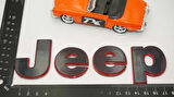 DK Tuning Jeep Wrengler Gladiator Antrasit Kırmızı Yazı Logo Amblem