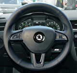 DK Tuning Skoda Direksiyon 43mm Siyah Beyaz Logo Amblem Arma