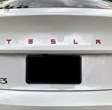 DK Tuning Tesla Model 3 Y S X Series Bagaj Kırmızı Uzun Yazı Logo