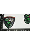 Skoda Vrs Logo Kelebek Cam Çamurluk Yanı Karbon Desen Damla Silikon Amblem