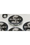 Mustang Shelby Kobra Logo Jant Göbeği Kapak Seti 60mm