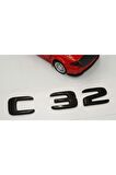 C 32 Bagaj Parlak Siyah Abs 3m 3d Yazı Logo