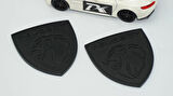DK Tuning Peugeot Yeni Mat Siyah Çamurluk ABS Logo Arma Seti