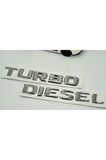 Turbo Diesel Bagaj Krom ABS 3M 3D Yazı Logo