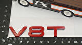 DK Tuning V8 T Kırmızı ABS Bagaj Logo Amblem Arma Audi İle Uyumlu