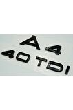 Audi A4 40 Tdi Parlak Siyah Abs 3m 3d Bagaj Yazı Logo Orjinal Ürün