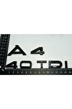 Audi A4 40 Tdi Parlak Siyah Abs 3m 3d Bagaj Yazı Logo Orjinal Ürün