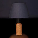 DOĞAL KAHVERENGİ AHŞAPLI ABAJUR SİYAH ŞAPKALI