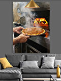 Fırında Pişen Sıcak Lahmacun Dekoratif Kanvas - Mdf Ahşap Tablo