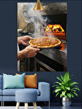 Fırında Pişen Sıcak Lahmacun Dekoratif Kanvas - Mdf Ahşap Tablo