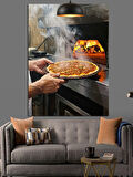 Fırında Pişen Sıcak Lahmacun Dekoratif Kanvas - Mdf Ahşap Tablo