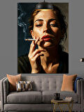 Sigara İçen Kadın Dekoratif Kanvas - Mdf Ahşap Tablo