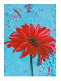Kırmızı Çiçek Hediyelik Mdf Tablo 35cm X50cm
