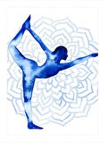Yoga Yapan Kadın Tasarım Ahşap Tablo 18cm X 27cm