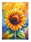 Ay Çiçeği Dekoratif Mdf Tablo 18cm X 27cm