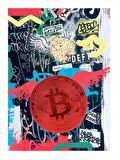 Bitcoin Temalı Hediyelik Ahşap Tablo 50cmX 70cm