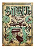 Berber Dükkanı Temalı Art Mdf Poster 50cmX 70cm