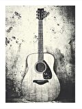 Akustik Gitar Dekoratif ahşap Tablo 18cm X 27cm