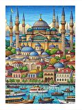Minyatür Cami Tasarım Ahşap Tablo 18cm X 27cm