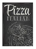 İtalyan Pizza Modern Ahşap Tablo 18cm X 27cm