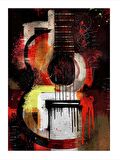 Akustik Gitar Dekoratif ahşap Tablo 50cmX 70cm