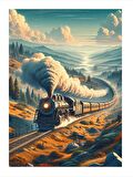 Eski Tren  Tasarım Mdf Tablo 18cm X 27cm
