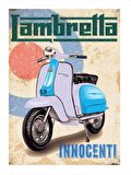 Vespa Scooter Art Mdf Poster 18cm X 27cm