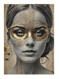 Sarı Yıldızlı Maskeli Kız Art Mdf Poster 50cmX 70cm