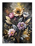 Renkli Çiçekler Modern Ahşap Tablo 50cmX 70cm