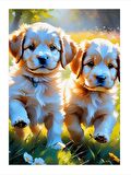 Yavru Köpek Hediyelik Ahşap Tablo 50cmX 70cm