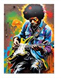 Jimmy Hendrix Desenli Ahşap Tablo 50cmX 70cm