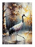 Leylek Ve Manzara Hediyelik Mdf Tablo 35cm X50cm