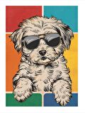 Gözlüklü Köpek Art Mdf Tablo 25cmX 35cm