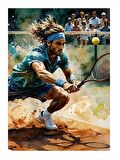 Tenis Oynayan Adam Dekoratif Mdf Tablo 18cm X 27cm