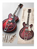 İkiz Elektro Gitar Çizimi Mdf Tablo