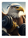 Ağırlık Kaldıran Kartal Art Mdf Poster