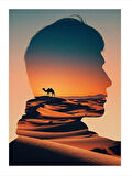 Silüet Çöl Manzarası Mdf poster