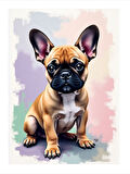 Sevimli Fransız Bulldog Yavrusu Mdf poster