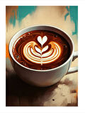 Latte Art Kahve Dekoratif ahşap Tablo